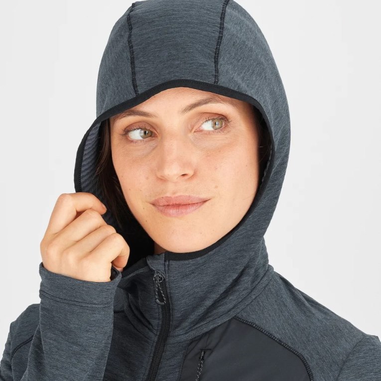 Black Salomon Essential Lightwarm Hooded Women's Jackets | IE ML0685